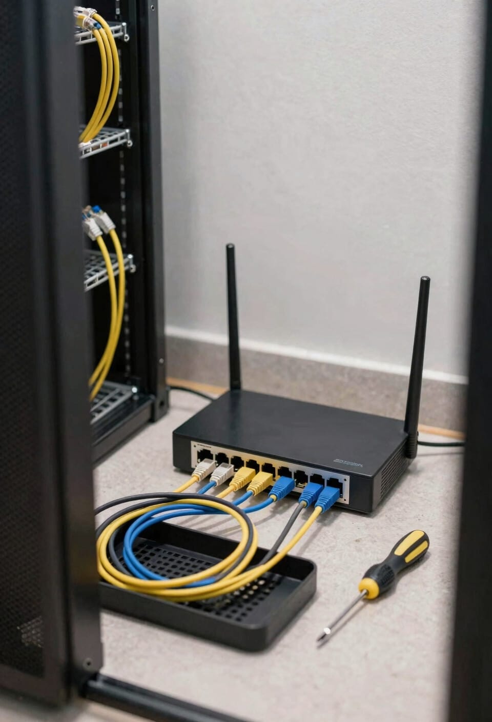 connect modem router switch